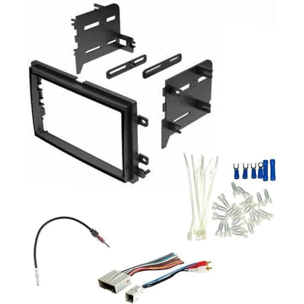 Double DIN Car Stereo Radio Kit, Wire Harness, Antenna Adapter,
