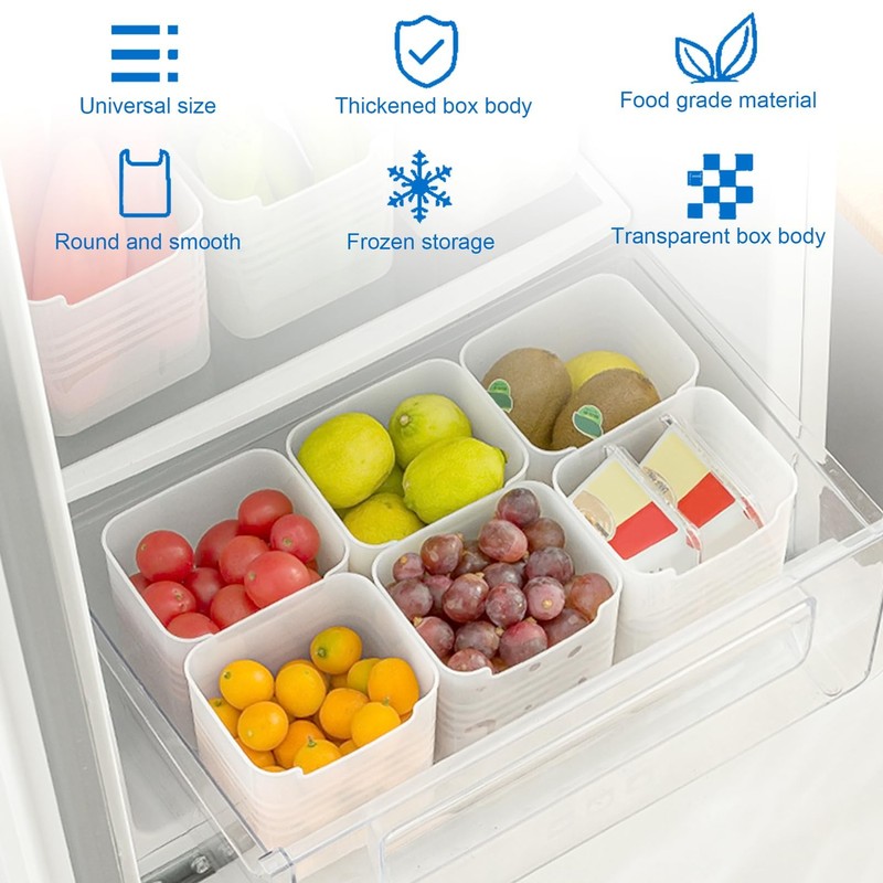 Cisolen 6 PCS Refrigerator Door Organizer Box, Clear Refrigerator Organizer