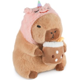 CHDBLOCK Unicorn Capybara Plush, Cute Capybara Plush Pillow Kawaii Flower Stuffed Aniamls Capybara Plushies Toys Gifts for Kids 11 inch