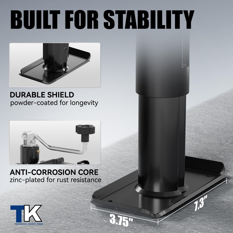 TOWKING 2000 lbs 10in Lift Compact Boat Trailer Jack,Bolt on