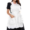 LilMents Women's Ruffles Outline Retro Pockets Apron Kitchen Cooking Cleaning