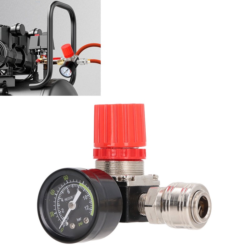 Air Compressor Regulator 4 Holes 0 to 180PSI European Air