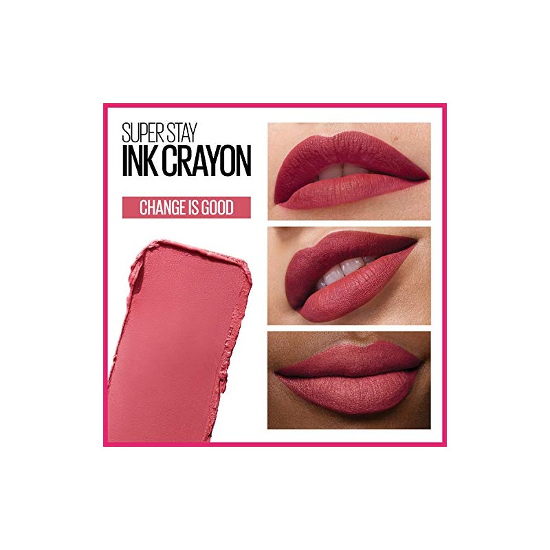 Maybelline Superstay ink crayon Matte longwear lipstick Makeup, Long Lasting