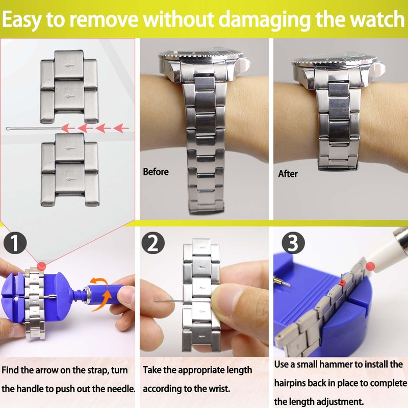 GLDCAPA Watch Link Removal Kit, Watch Band Sizing Tool for
