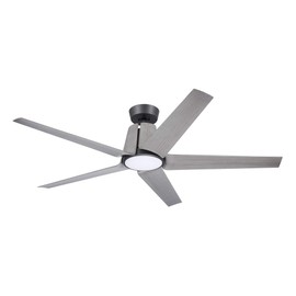 Luminance Kathy Ireland Home Floret Eco Indoor/Outdoor Ceiling Fan with LED Modern Fixture with DC Motor, 5 Blades and Removable Lighting | Damp Rated, 60 Inch, Graphite