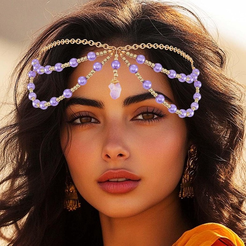 Generse Boho Head Pearl Gold Head Bow Women Girls Hair