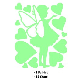 Ambiance Small Fairy Sticker with Hearts Glow in the Dark – 25 X 20 Cm