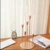 Gold Taper Candle Holders Different Heights 5 Arms Candlestick Holders