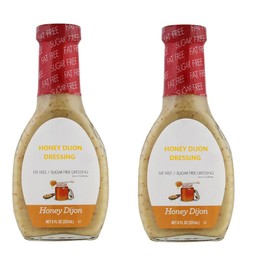 Fat Free & Sugar Free Honey Dijon Dressing Net Wt. 8 Fl Oz (237ml) each 2 Glass Bottles