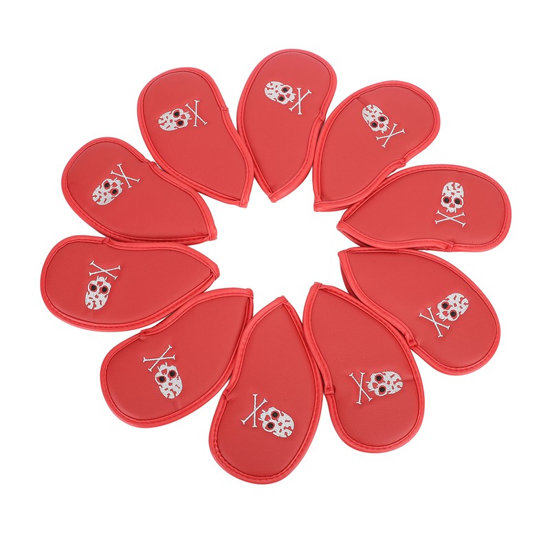10PCS Golf Club Head Cover PU Leather Protective Abrasion Resistant