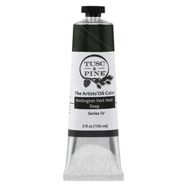 Tusc & Pine Artist Oil Paint - Vert Noir Deep, 150 ml, Non-Yellowing, Rich & Creamy Consistency, Maximum Pigment Load, Small Batch Milled Oil Paints Made in The USA for Professional Artists