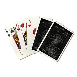Blackboard Patent - French Horn (Playing Card Deck - 52 Card Poker Size with Jokers)