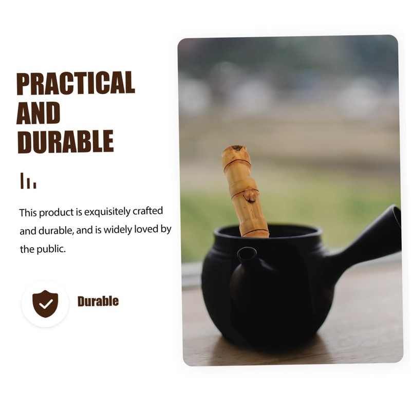 Healeved 1pc Bamboo Teapot Cleaning Brush Ergonomic Tea Cleaning Gadget