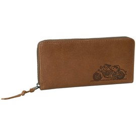 Peanuts 73321 Snoopy Long Wallet, Round Zipper, Character Embossed Women's, Camel