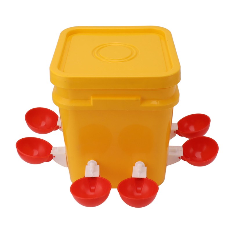 Automatic Chicken Waterer Cup with 12L Handheld Barrel Poultry Drinking