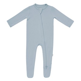 KYTE BABY Unisex Zipper Closure Footies, Rayon Made From Bamboo (3-6 Months, Fog)