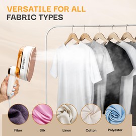 ECSteam Garment Steamer for Clothes, 2-in-1 Portable Handheld Wrinkle Remover & Steam Iron, 1200W Fast Heat-Up, Compact Travel-Friendly Design, 180ml Tank, Ceramic Soleplate, Rotating Handle