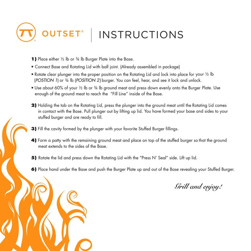 Outset Q122 Burger Stuffer, 1 EA, Black