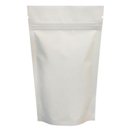 RIGHTPAK White Matt Stand Up Pouches 25 Pieces 8cm x 13cm, Resealable Ziplock Seal Bags, Tear Notch Smell Proof for Food Packaging