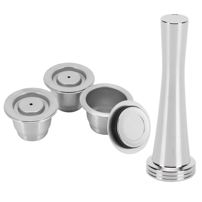 Coffee Capsule Set Stainless Steel Reusable Refillable Capsule Fit for