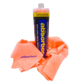 The Absorber® Large 27-Inch x 17-Inch - Synthetic Premium Drying Chamois Cloth for Car - Super Absorbent, Scratch-Free and Washable (Orange)