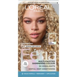 L'Oreal Paris Feria Multi-Faceted Shimmering Permanent Hair Color, 100 Pure Diamond (Very Light Natural Blonde), Pack of 1 Hair Dye Kit