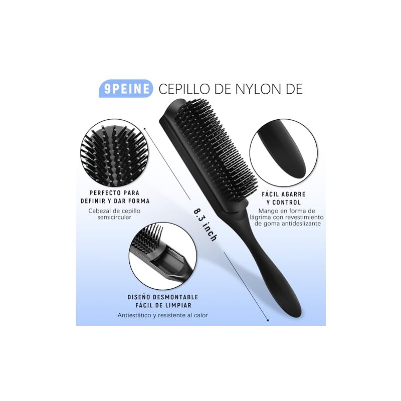 Juego de Cepillos para Desenredar el Cabello,4 Cepillos para Cabello