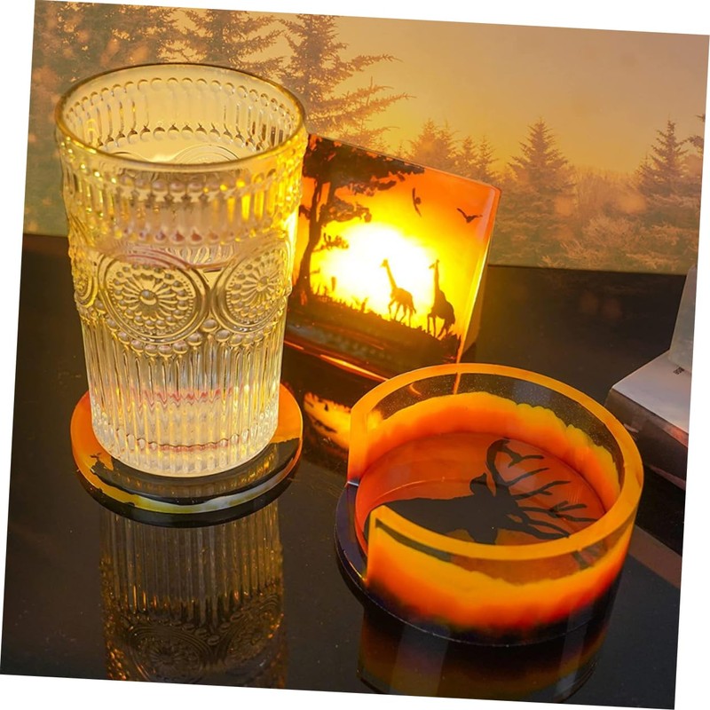 DOITOOL 1 Set DIY Coaster Mold Epoxy Resin Molds for