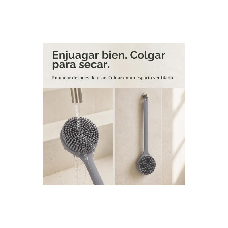 Estropajo de silicona para el cuerpo, cepillo de ducha de