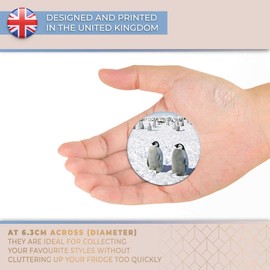 Destination Vinyl ltd Magnet for Refrigerator, Fridge - Cute Fluffy Penguins Birds for Office, Cabinet and Whiteboard, Magnetic Stickers, 8895