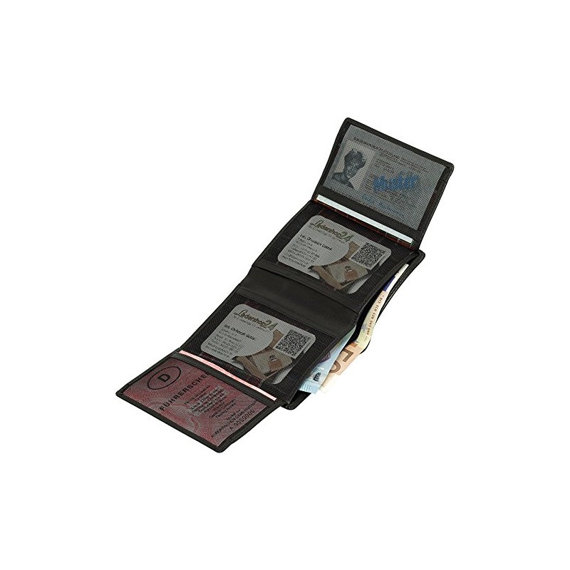 Leather ID Card Holder with Note Compartment, Black, Brown, Natural,