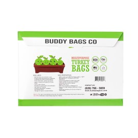 Buddy Bags Co Turkey Oven Bags for Roasting – 10-Pack Heavy-Duty, Oven-Safe Cooking Bags (19" x 24.5") – BPA-Free, Heat-Resistant, Made in USA