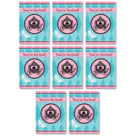 Unique Fairytale Princess Party Invitations | 5.5" x 4" | 8 Pcs, 5" x 4", Multi