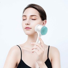 SYXLS Pack of 2 Manual Facial Cleansing Brush, 2-in-1 Facial Cleansing Brush, Double-Sided Exfoliating Brush, Non-Electric Facial Cleansing Brush, Suitable for All Types