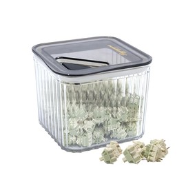 GEKUCAP Keyboard Switch Container, Anti-slip Transparent Plastic Sealed Switch Storage Can, Vertical Prongs lMechanical Keyboard Keycaps storage Display Can, Switches Storage Box (700ml)