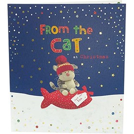 Boofle UK Greetings from The Cat Christmas Card Christmas Card - Cat Mum Christmas Card - Cat Dad Christmas Card - Pet Christmas Card Cute, Multi (670336-0-1)