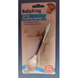Baby King Soft Tip Feeding Spoon.  Dishwasher safe # BK87100  White   NEW