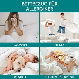 Dreamzie - Mite Cover Duvet 135 x 200 cm - Allergy Sufferers Bed Linen Encasing - Dust Mite Protection - Anti Mite Duvet Cover with Zip - Allergy Sufferers Duvet Cover