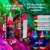 Kit Maquillaje Neón Pintura Crayón Fluorescente Glow Luz Uv
