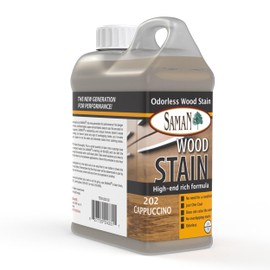 SamaN Interior Water Based Wood Stain - Natural Stain for Furniture, Moldings, Wood Paneling, Cabinets (Cappuccino TEW-202-32, 32 oz)