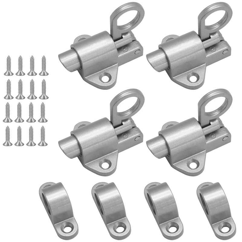 Hordion 4 Packs Self Closing Latch Spring Door Lock, Resilient