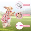 Bunny Dress Leash Set Peach Print Pet Rabbit Costume Adjustable