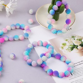 TXIN 200 Pieces Chunky Bubblegum Beads, 15mm Gumball Beads for Beadable Pens Handbag Chain Earring Bracelets Necklace Jewelry, Rainbow Purple