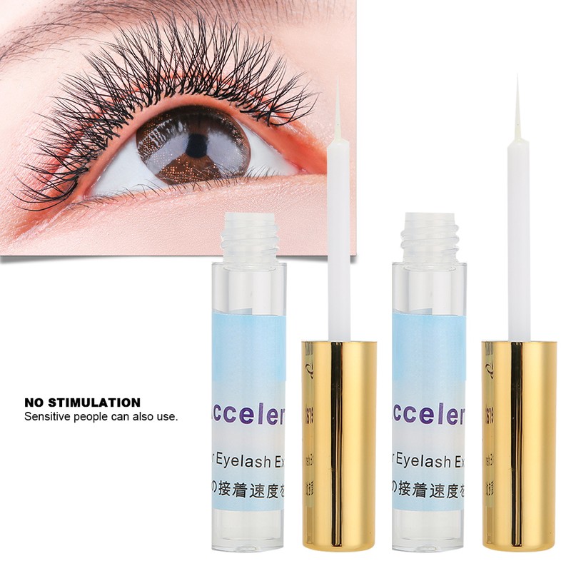 2 Bottles Eyelash Extension Accelerator Waterproof LongLasting Adhesive Quick Dry