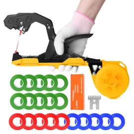 Cekegon Plant Tying Machine,Plant Vine Tying Machine Tool with 10000pcs Staples 20 Rolls Tape (Yellow)