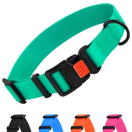 CollarDirect Adjustable Dog Collar Colorful Waterproof Pet Collars for Small Medium Large Dogs Puppy Pink Black Blue Mint Green Orange (Neck Fit 18"-26", Mint Green)