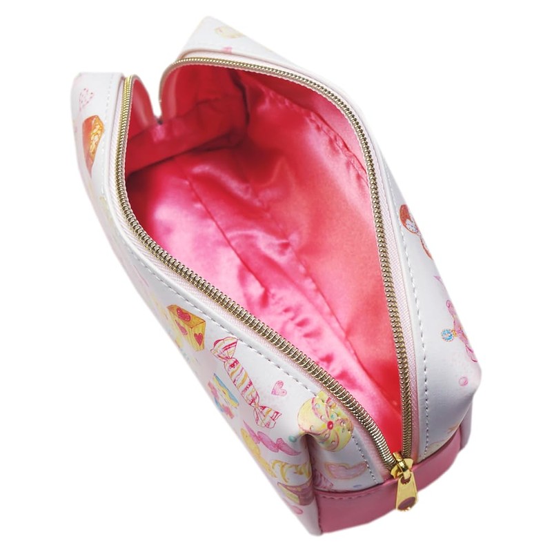 Takeimiki Lovely Pink Rabbit Pattern Box Shaped Pen Pouch Large