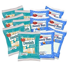 Tribeca Curations Cloverhill Jumbo White Iced Honey Bun & Cheese Danish Combo – 12 Pack