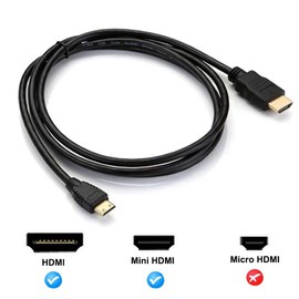 Komost Mini HDMI to HDMI Cable 5Ft, Bi-Directional 4K 60Hz High-Speed V2.0 Mini HDMI Cord for Seamless HDTV, Tablet, Camera, and Camcorder Connectivity