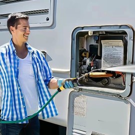 Vanpet RV Water Heater Tank Rinser,Metal Tube Water Tank Flusher,Powerf